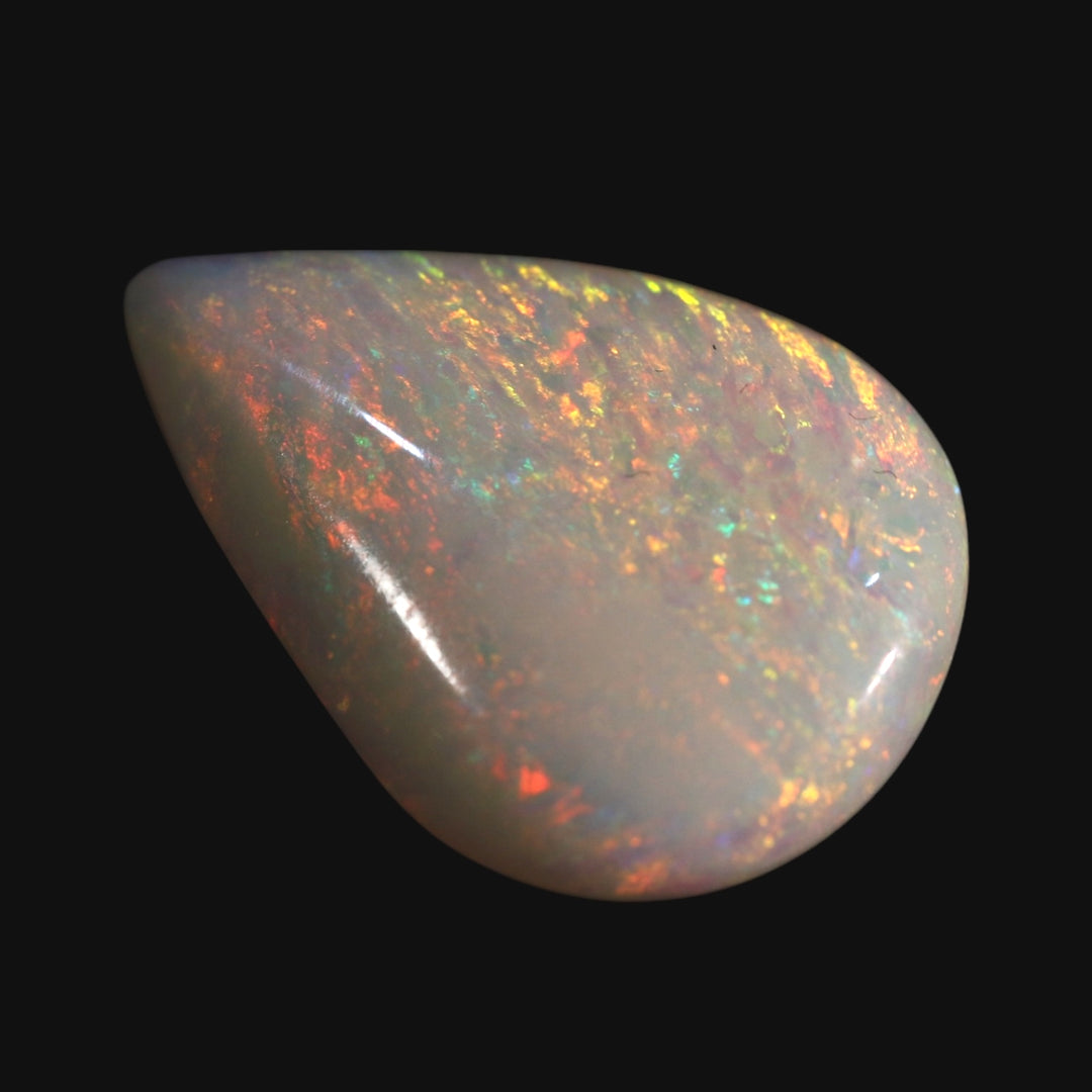 Coober Pedy White Double Sided Teardrop Opal