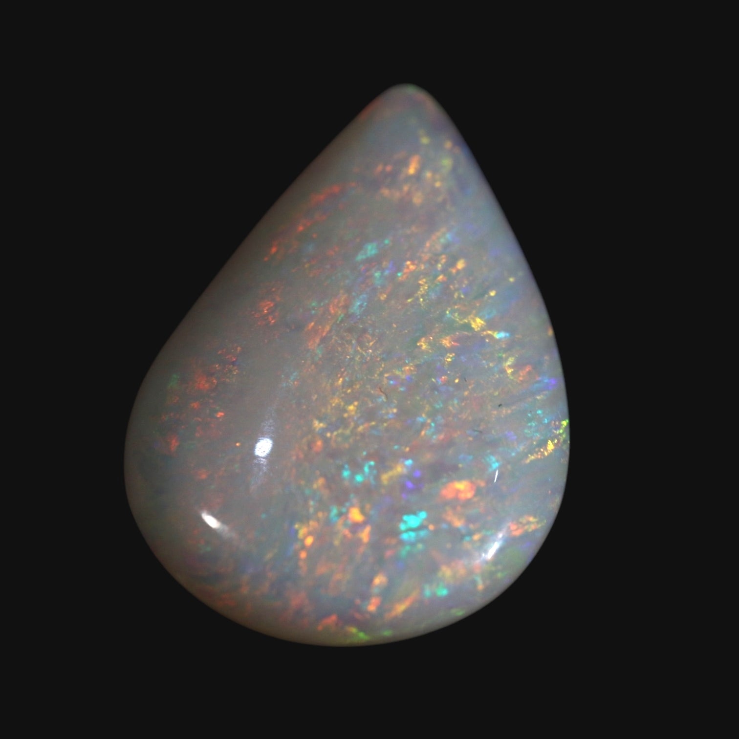 Coober Pedy White Double Sided Teardrop Opal