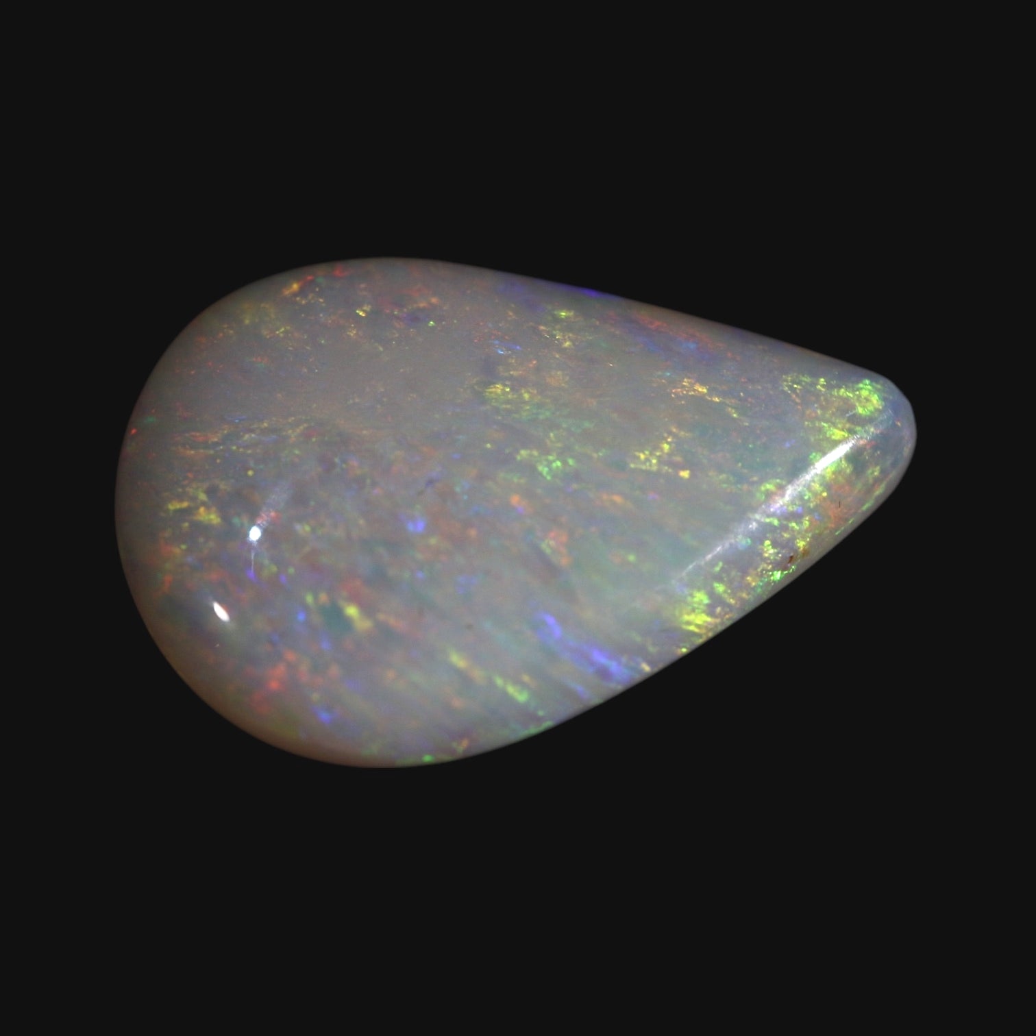 Coober Pedy White Double Sided Teardrop Opal