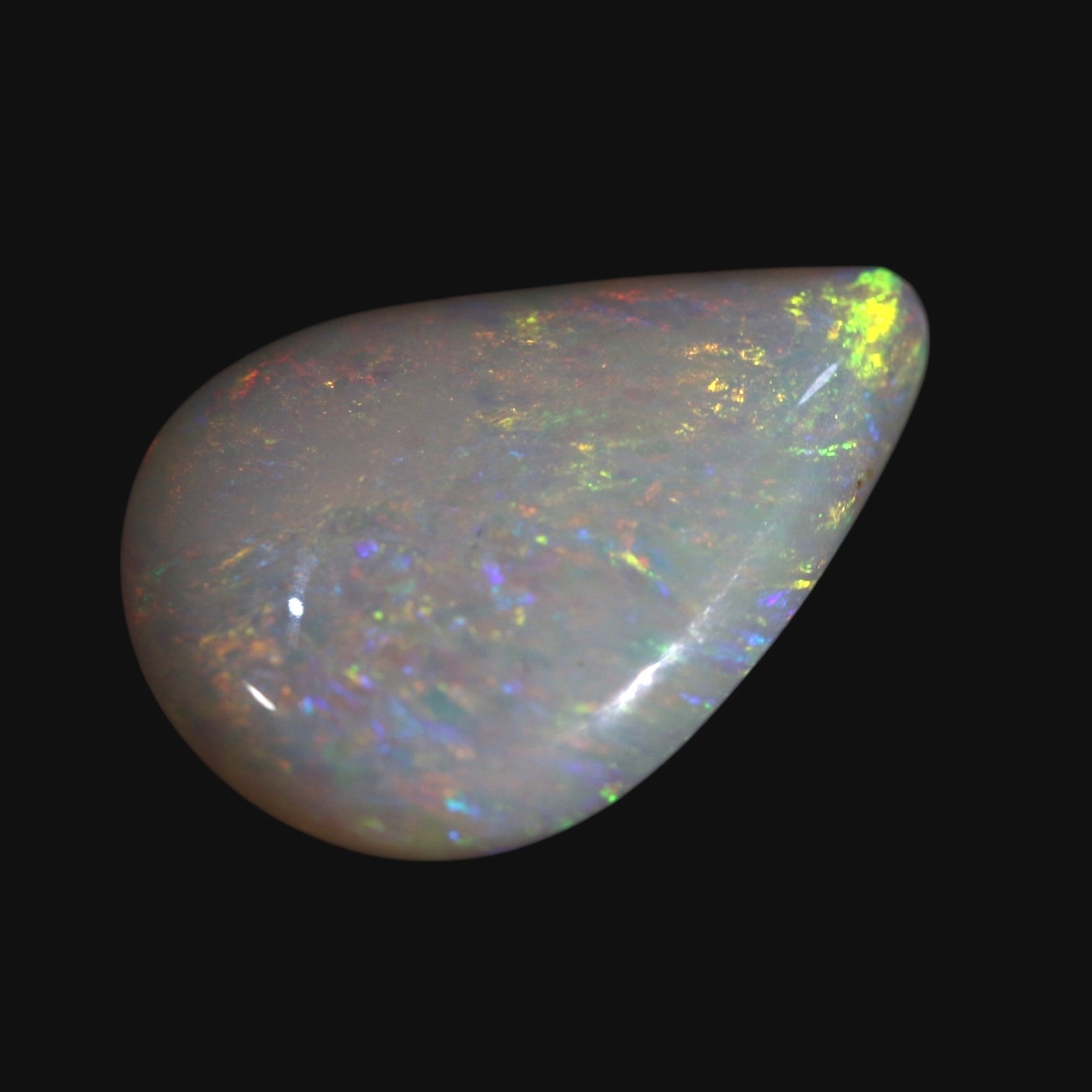 Coober Pedy White Double Sided Teardrop Opal