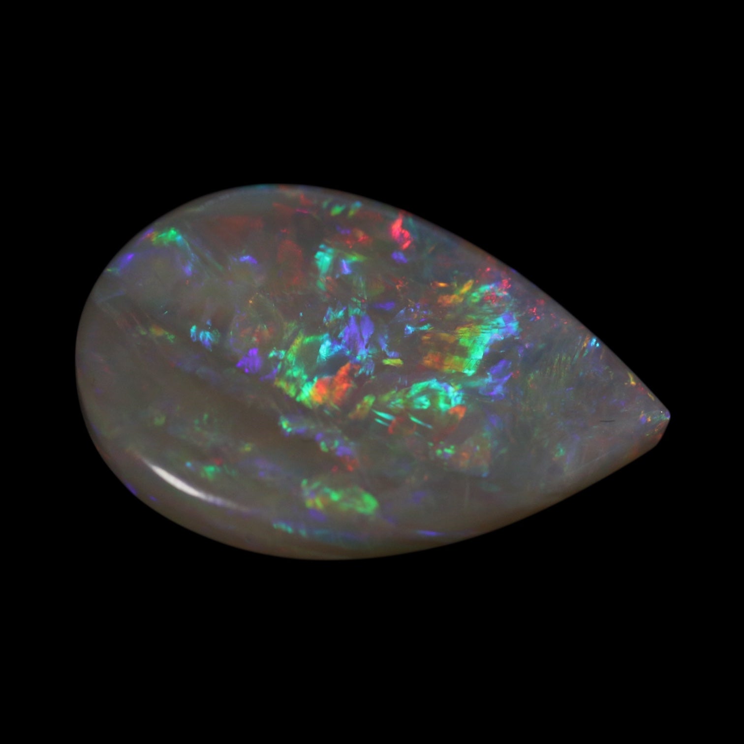 Dark Base Coober Pedy Teardrop Opal - Amazing Stone