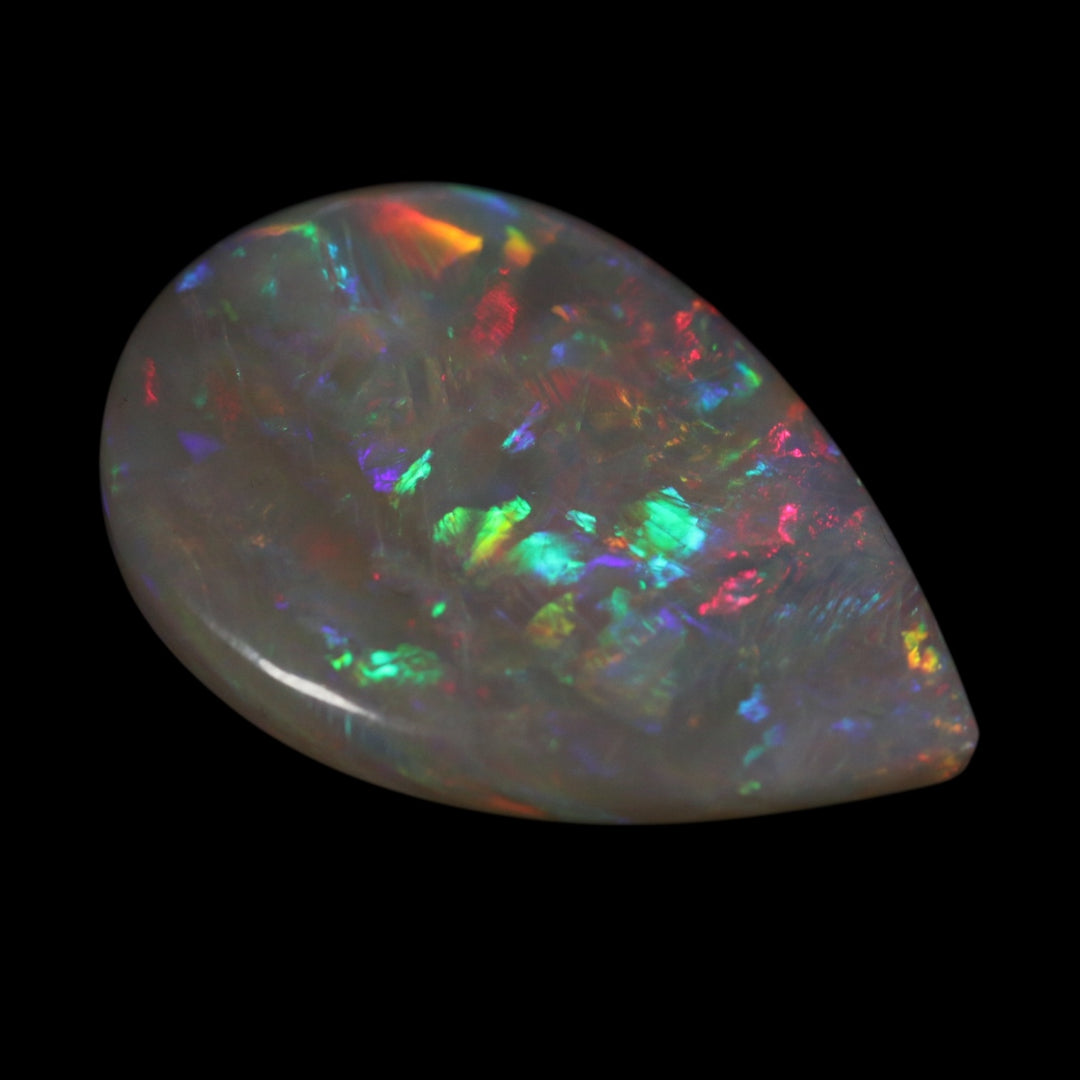 Dark Base Coober Pedy Teardrop Opal - Amazing Stone