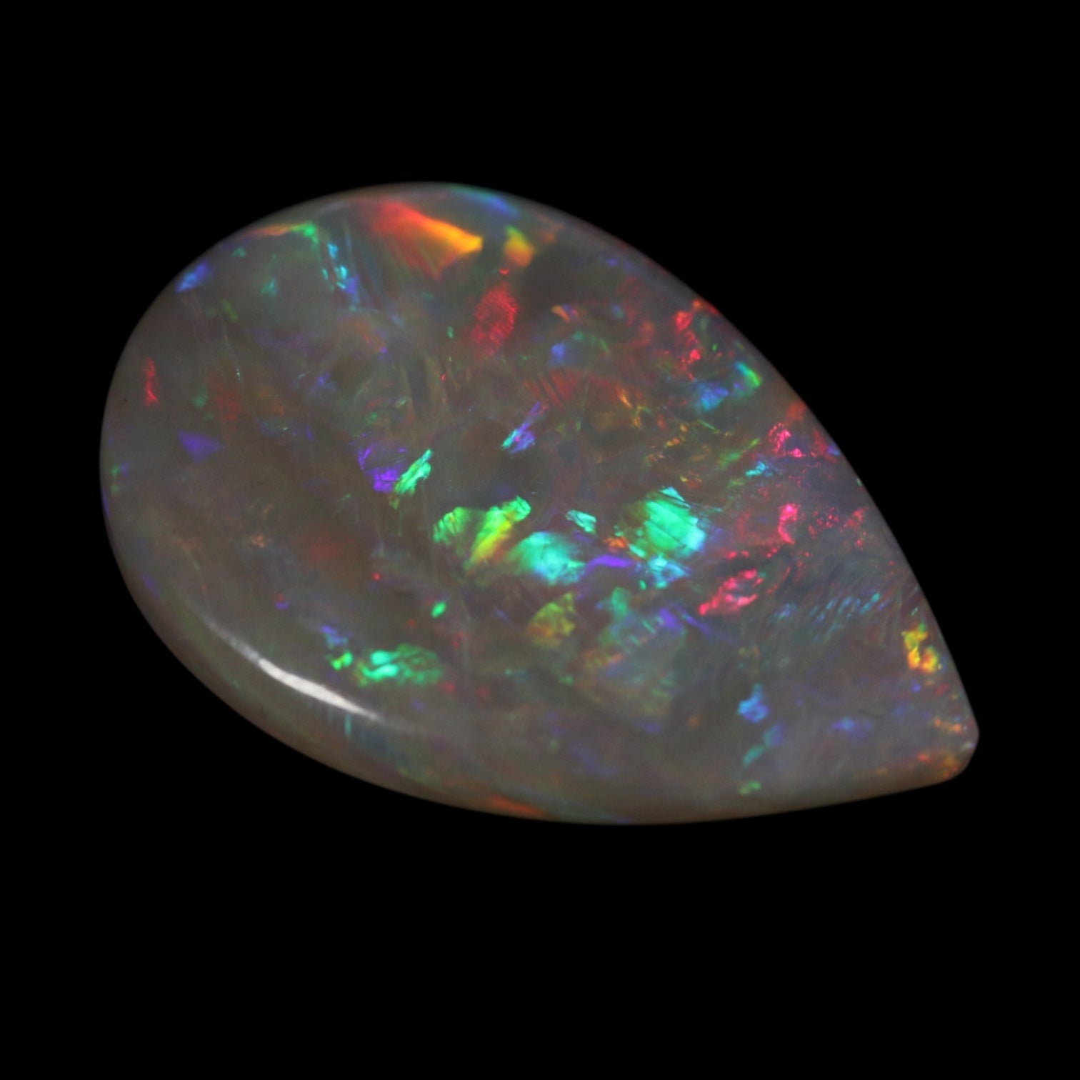 Dark Base Coober Pedy Teardrop Opal - Amazing Stone