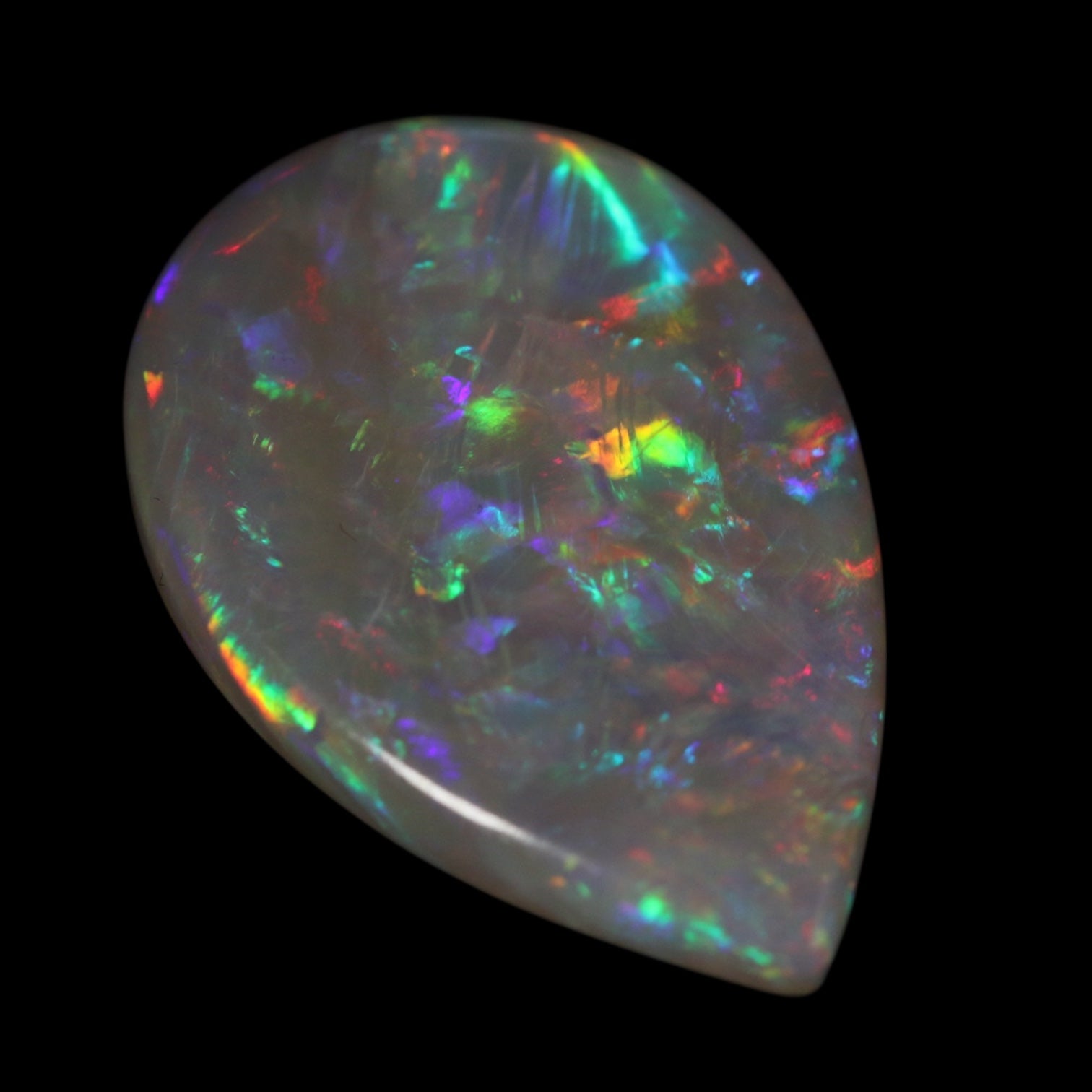 Dark Base Coober Pedy Teardrop Opal - Amazing Stone